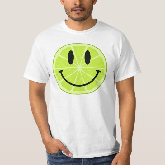 スマイルaライムスライス – 柑橘類フルーツ! tシャツ (正面)