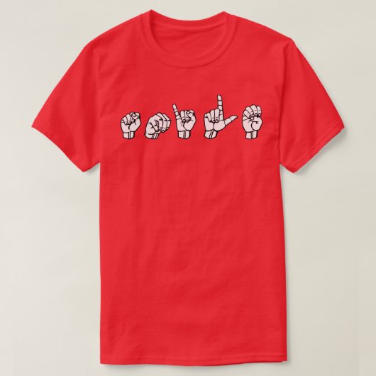 スマイルASL手話デザイン3 Tシャツ (デザイン正面)