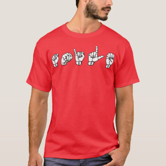 スマイルASL手話デザイン3 Tシャツ
