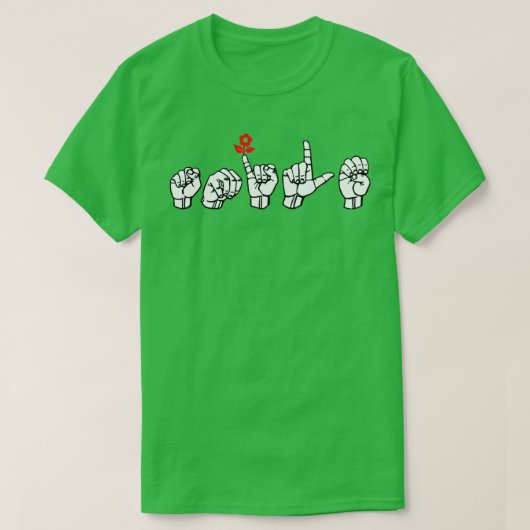 スマイルASL手話デザイン6 Tシャツ (デザイン正面)