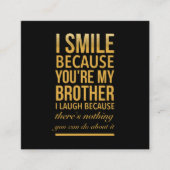 スマイルbroおもしろい誕生日プレゼントbからの兄弟 コーリングカード (正面)