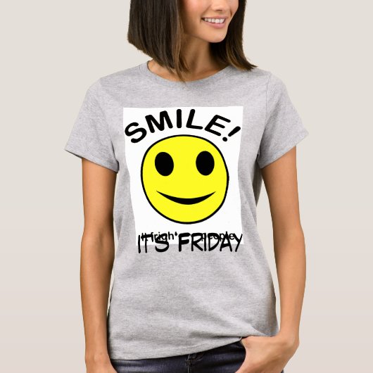スマイルits金曜日女性リンガーシャツ tシャツ (正面)