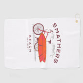 スマザービーチ鍵ウエストヴィンテージビーチサーフィン ゴルフタオル (横)