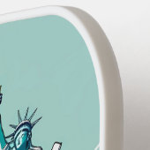 スマッシュの像 – ニューヨークのピックボールデザイン ピックルボールラケット (左詳細)