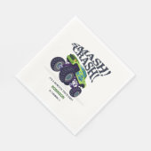 スマッシュクラッシュモダン – グリーンモンスタートラック誕生日 スタンダードランチョンナプキン (角)