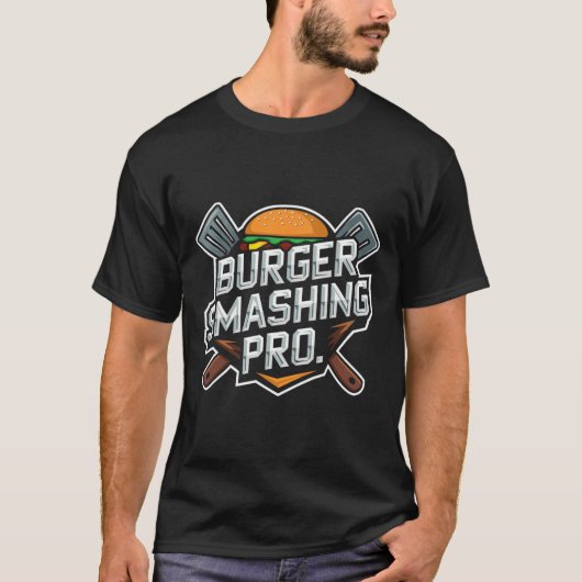 スマッシュバーガー愛好家グリルチーズバーガーFlat Top C Tシャツ (正面)