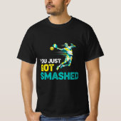 「スマッシュ炸裂!」ピックルボールTシャツ Tシャツ (正面)