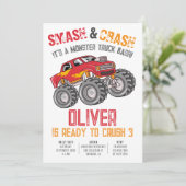 スマッシュ&クラッシュモンスタートラックバッシュ誕生日 招待状 (スタンド正面)