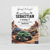 スマッシュ&クラッシュモンスタートラックラリー3回目の誕生日 招待状 (スタンド正面)