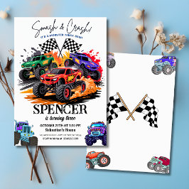 スマッシュ&クラッシュモンスタートラックBash 3rd誕生日 招待状