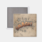 スマッシュ!ヴィンテージ漫画ブックスチームパンクポップ・アートのアート マグネット (正面/裏面)