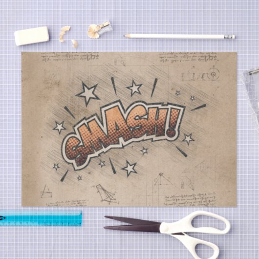 スマッシュ!ヴィンテージ漫画ブックスチームパンクポップ・アートのアート 薄葉紙 (クラフト)