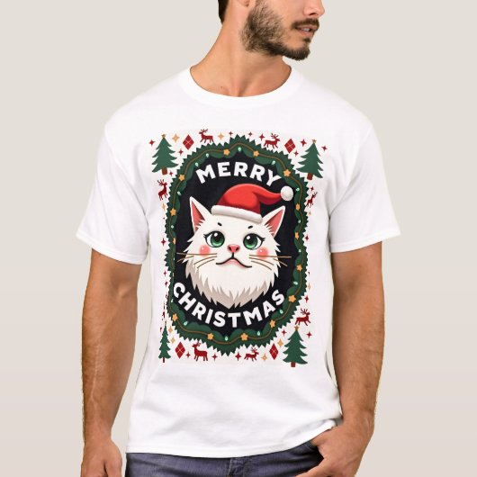 スマッジ キャット アグリー クリスマス スウェーター (1) Tシャツ (正面)