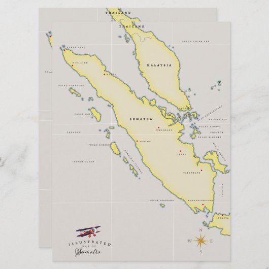 スマトラの地図 (正面/裏面)