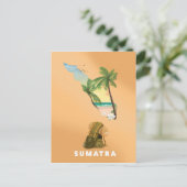 スマトラ図解入りの、写真付きの地図の旅行ポスター ポストカード (スタンド正面)