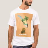 スマトラ島のイラストマップの旅行ポスター Tシャツ (正面)