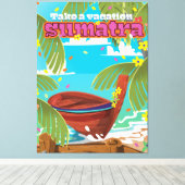 スマトラ島インドネシア旅行ポスター キャンバスプリント (インサイチュ (ウッドフロア))