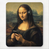 スマホを持ったモナ・リザ マウスパッド (正面)
