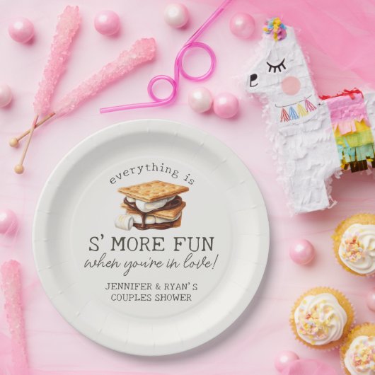 スマーズ フォール ボンファイア アウトドア カップルシャワー ペーパープレート (パーティー)