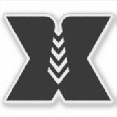 スマートでおもしろい文字Xモノグラム シール (正面)