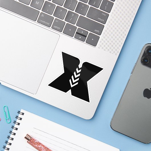 スマートでおもしろい文字Xモノグラム シール (ノートパソコンとiPhone)