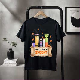 スマートで優しいスプーキーなハロウィンTシャツ かわいい鉛筆柄クリ Tシャツ