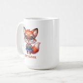 スマートなキツネの本好き コーヒーマグカップ (正面左)