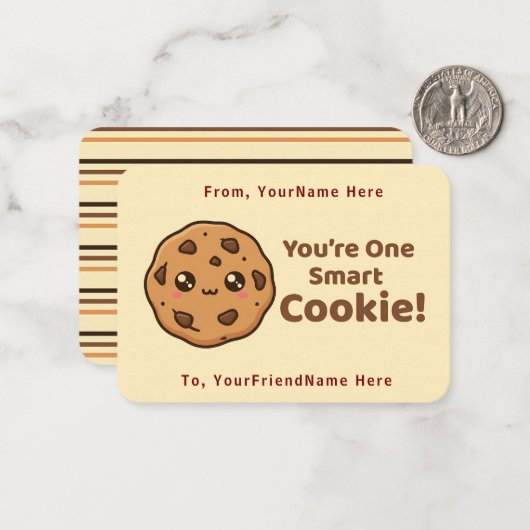 スマートなクッキーキュートなバレンタインカード ノートカード (正面/裏面インサイチュ)