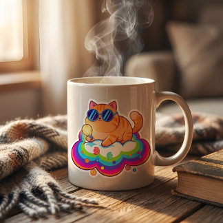 スマートなジンジャー猫と電球 - 面白い大きなアイデアB 缶バッジ