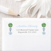 スマートなトピアリーの赤ちゃん男の子の洗礼リターンアドレス ラベル (インサイチュ)