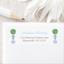 スマートなトピアリーの赤ちゃん男の子の洗礼リターンアドレス ラベル