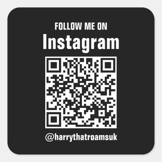 スマートなブラックQRコードビジネスロゴ | 現代のプロフェッショナル スクエアシール (正面)