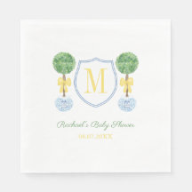 スマートなボックスウッドのモノグラム ベビーシャワーまたはウェディングシャワー