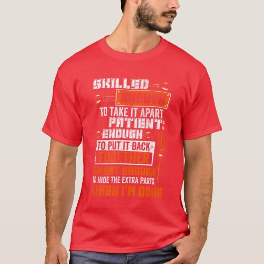 スマートなメカニックが自慢する部品 Tシャツ (正面)