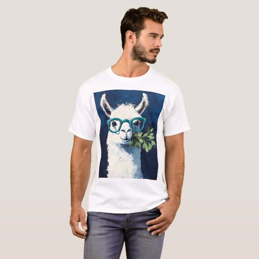スマートなラマのシックなデザイン Tシャツ (正面フル)