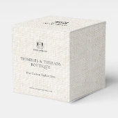 スマートなリネンビジネス ロゴQRイベントマーケティングサンクス フェイバーボックス (正面サイド)