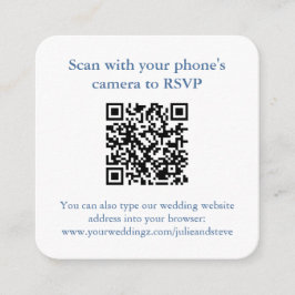 スマートな全米風レッドホワイトブルーの結婚式QR RSVP エンクロージャーカード