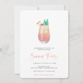 スマートな大人だけのカクテルサマー パーティー 招待状 (正面)