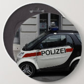 スマートな警察の車 缶バッジ (正面&裏面)
