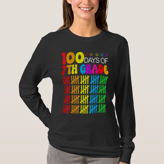 スマートになった100日目 七年生 100日目の登校日 Tシャツ (正面)