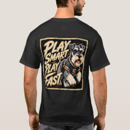 スマートにプレイせよ、シュナウザーのフットボールアート Tシャツ