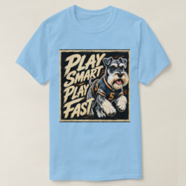 スマートにプレイせよ、シュナウザーのフットボールアート Tシャツ