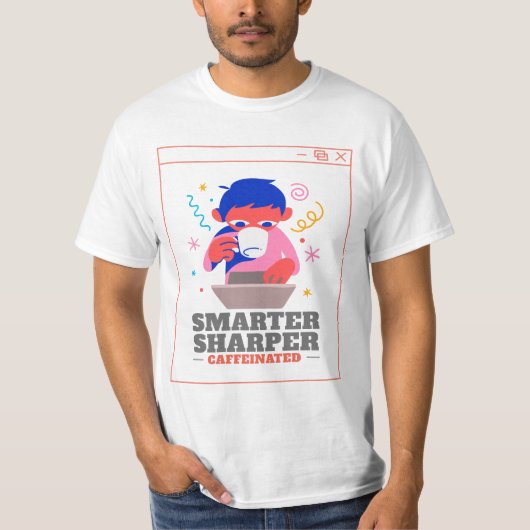 スマートに 集中力高めて カフェイン入り スマートドラッグ Tシャツ (正面)