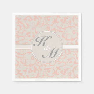 スマートエレガンスコーラル紙ヌプキンス スタンダードカクテルナプキン