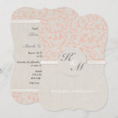 スマートエレガンスコーラル結婚式招待状 招待状 (正面/裏面)