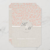 スマートエレガンスコーラル結婚式招待状 招待状 (正面/裏面)