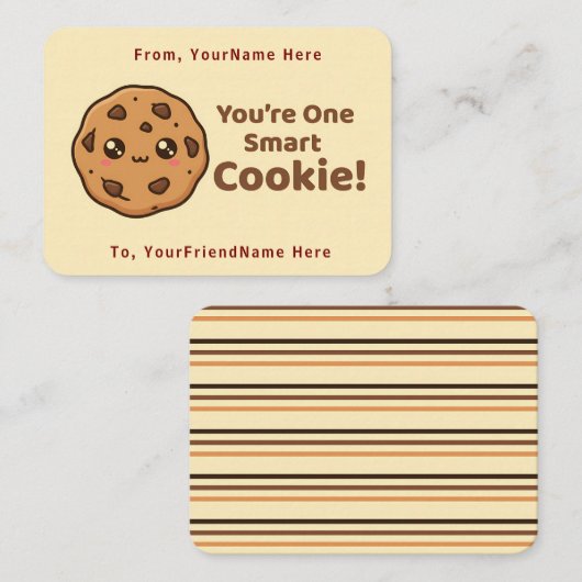 スマートクッキーかわいい教室バレンタインカード ノートカード (正面/裏面)