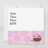 スマートティーカップケーキ誕生日招待状 招待状 (裏面)