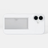 スマートドアロックの白いドア iPhone 16ケース (裏面横)