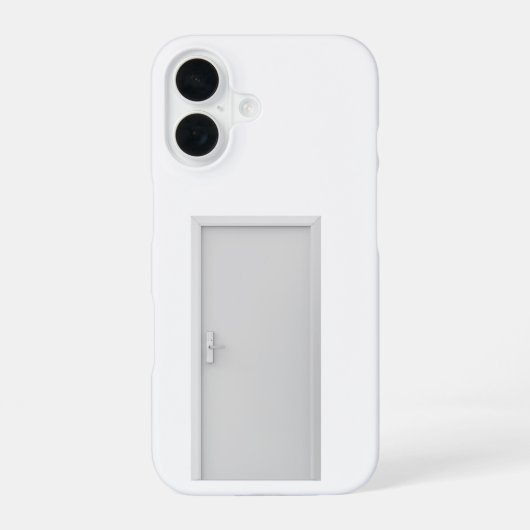 スマートドアロックの白いドア iPhone 16ケース (裏面)